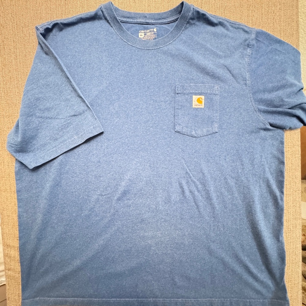 Carhartt Mens K87 Loose Fit Pocket T-Shirt Blue Heather 3XL Short Sleeve Tee
